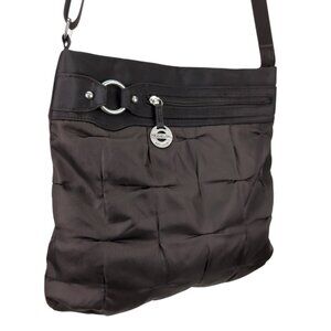 Travelon Chocolate Brown Crossbody Adjustable Purse Zipper Lancet Flashlight